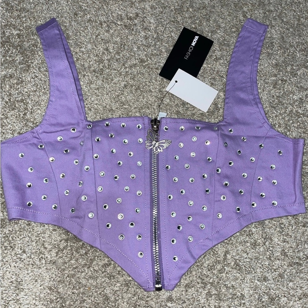 Purple two-piece bling set